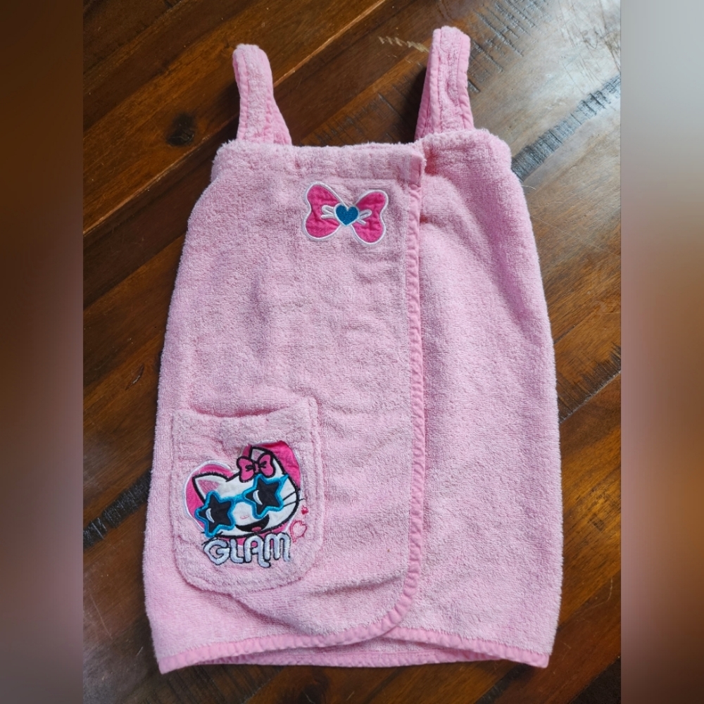 Girls Pink Towel dress Kitty Pampered Princess
